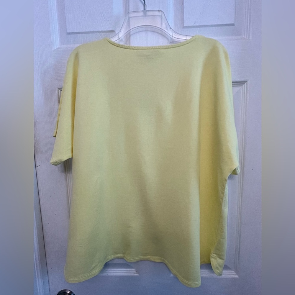 J Jill Pure Jill Dolman-sleeve French Terry Top in Light Lemon Tint - Picture 6 of 6